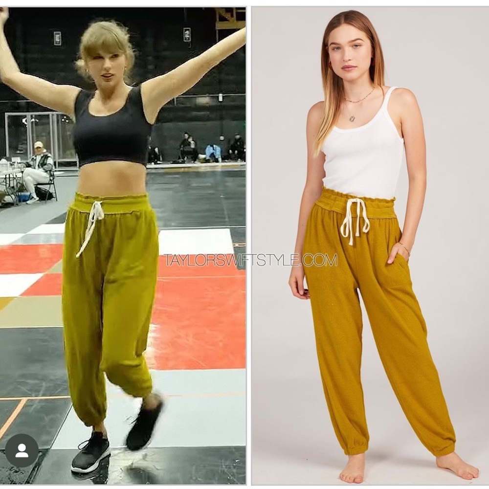 Free People Intimately Cactus Slouch Jogger Pants Olive Green small (bin AA)